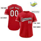 Custom Red White-Black Classic Style Authentic Baseball Jersey Limited