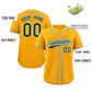 Custom Yellow Green-White Classic Style Authentic Baseball Jersey Limited