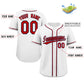 Custom White Red-Navy Classic Style Authentic Baseball Jersey Limited