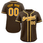 Custom Brown Yellow-Gray Classic Style Authentic Baseball Jersey