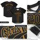 Custom Black Old Gold Classic Style Authentic Baseball Jersey Limited