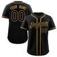 Custom Black Old Gold Classic Style Authentic Baseball Jersey