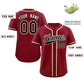Custom Crimson Black-Cream Classic Style Authentic Baseball Jersey Limited