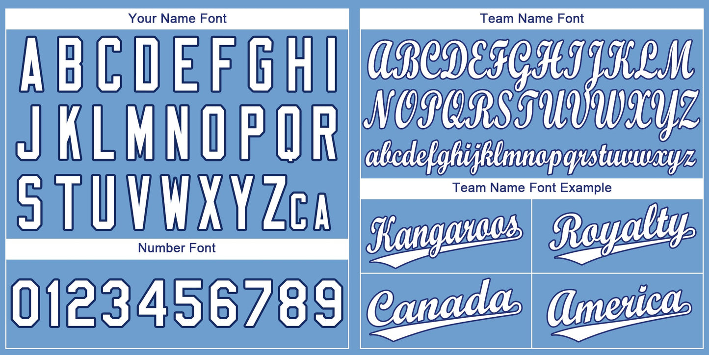 Custom Light Blue White-Navy Classic Style Authentic Baseball Jersey Limited