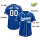 Custom Royal White-Powder Blue Classic Style Authentic Baseball Jersey Limited