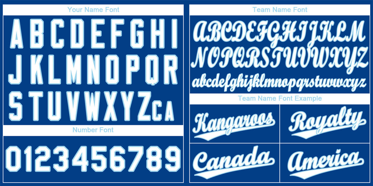 Custom Royal White-Powder Blue Classic Style Authentic Baseball Jersey Limited