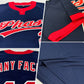 Custom Navy Red-White Two-Button Unisex Softball Jersey Limited