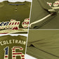 Custom Olive Vintage USA Flag-City Cream Salute To Service Two-Button Unisex Softball Jersey Limited