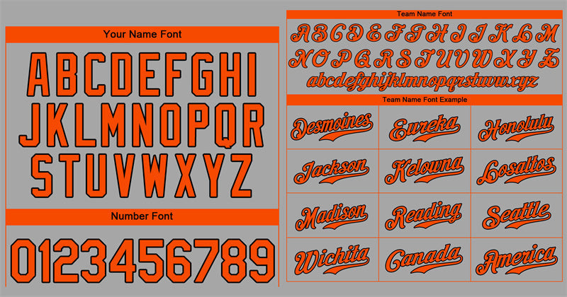 Custom Gray Orange-Black Hook Classic Style Authentic Baseball Jersey Limited