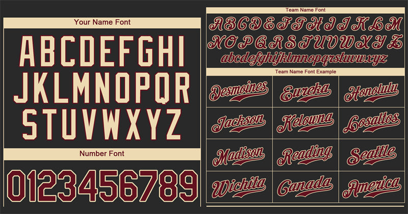 Custom Black Crimson-Khaki Hook Classic Style Authentic Baseball Jersey Limited