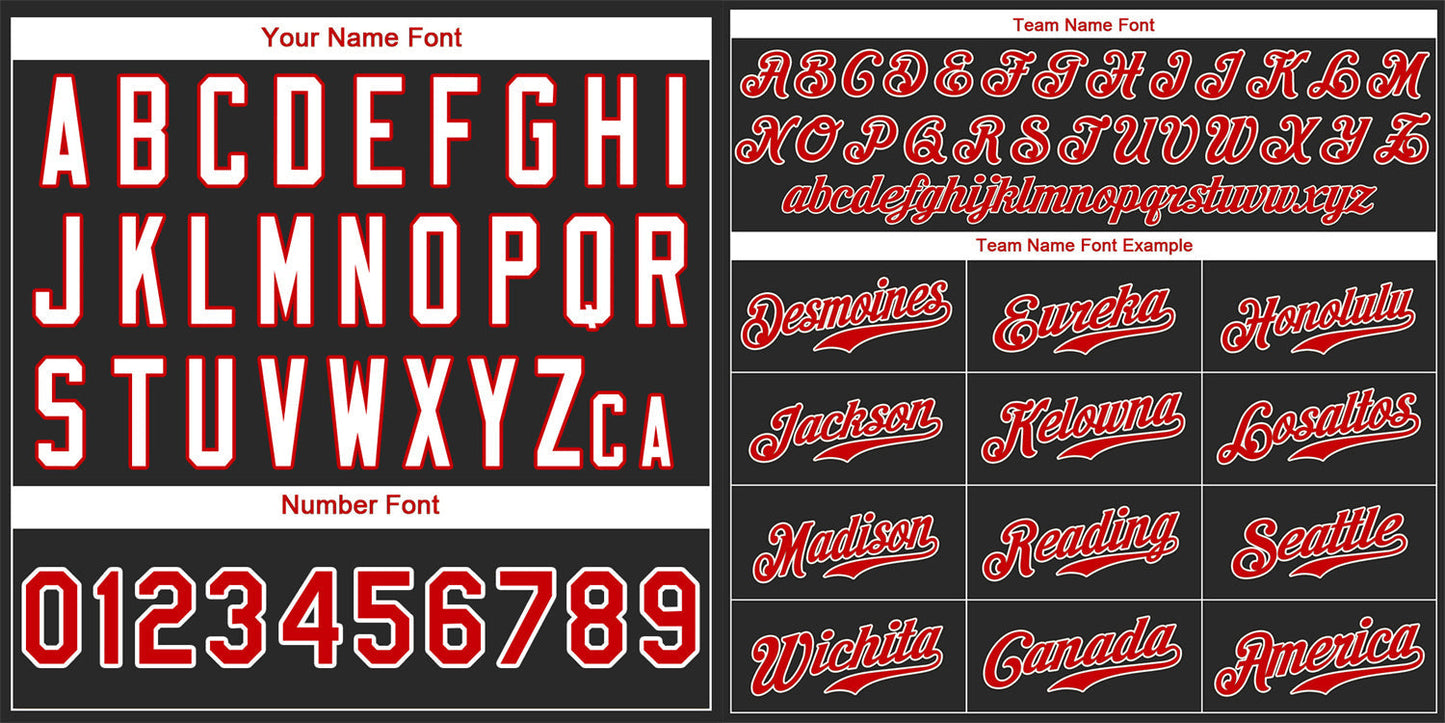 Custom Black Red-Gray Classic Style Authentic Baseball Jersey Limited