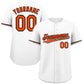 Custom White Orange-Black Classic Style Authentic Baseball Jersey