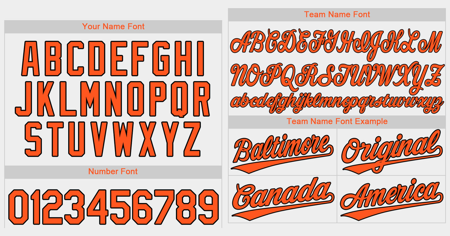 Custom White Orange-Black Classic Style Authentic Baseball Jersey Limited