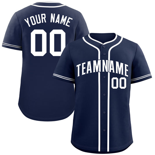 Custom Navy White Classic Style Authentic Baseball Jersey