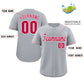 Custom Gray Red-White Classic Style Authentic Baseball Jersey Limited