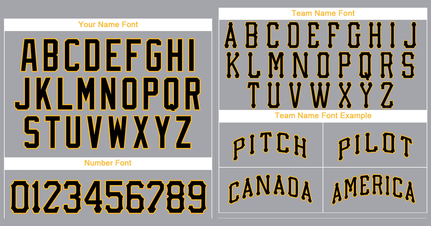 Custom Gray Black-Gold Classic Style Authentic Baseball Jersey Limited