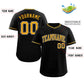 Custom Black Gold-White Classic Style Authentic Baseball Jersey Limited