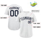 Custom White Navy Stripe Fashion Authentic Baseball Jersey Limited