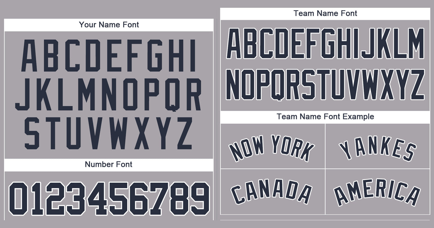 Custom Gray Navy-White Classic Style Authentic Baseball Jersey Limited