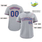 Custom Gray Royal-Red Classic Style Authentic Baseball Jersey Limited