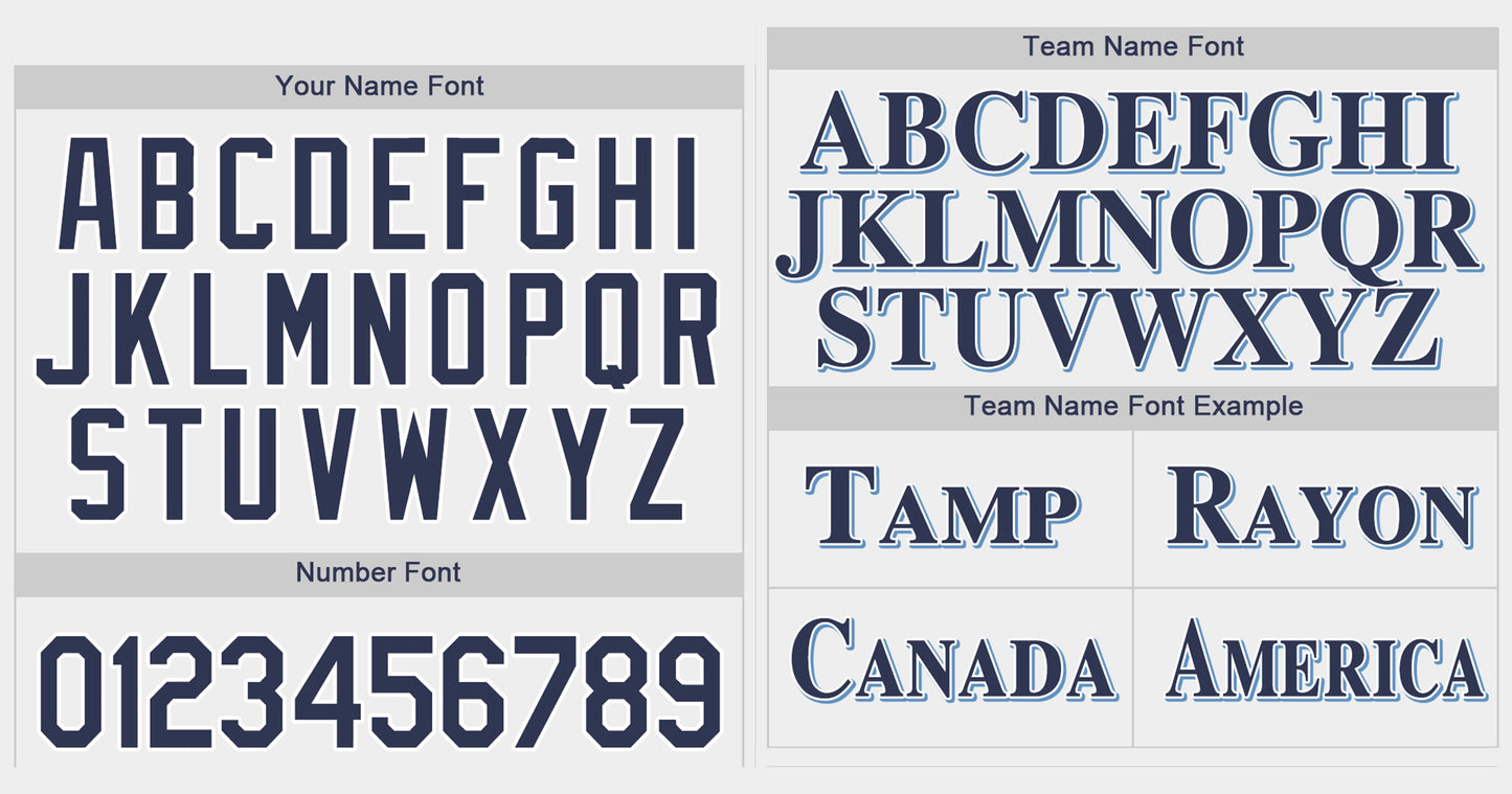 Custom White Navy-Powder Blue Classic Style Authentic Baseball Jersey Limited