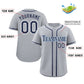 Custom Gray Navy-Powder Blue Classic Style Authentic Baseball Jersey Limited
