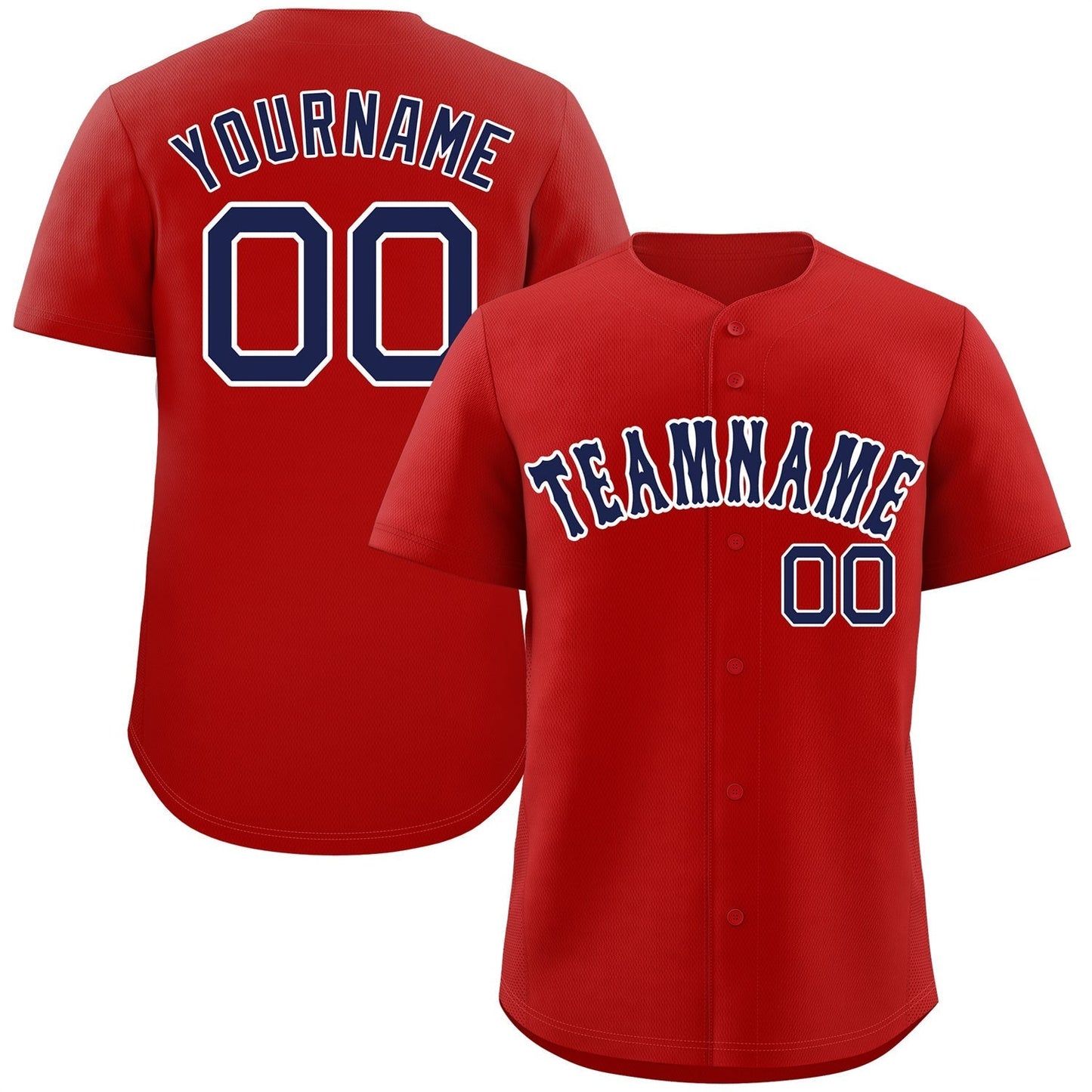 Custom Red Navy-White Classic Style Authentic Baseball Jersey