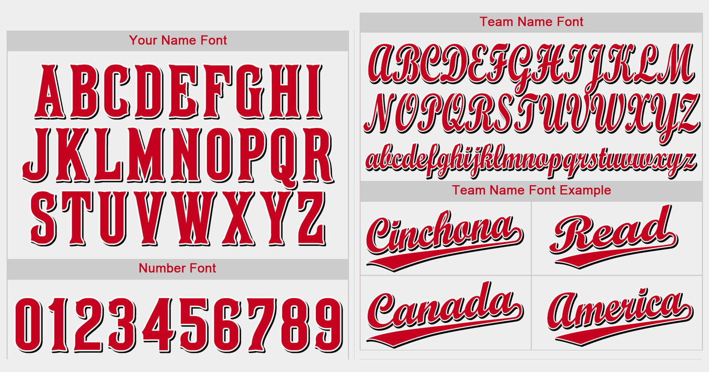 Custom White Red-Black Classic Style Authentic Baseball Jersey Limited