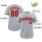 Custom Gray Red-Black Classic Style Authentic Baseball Jersey Limited