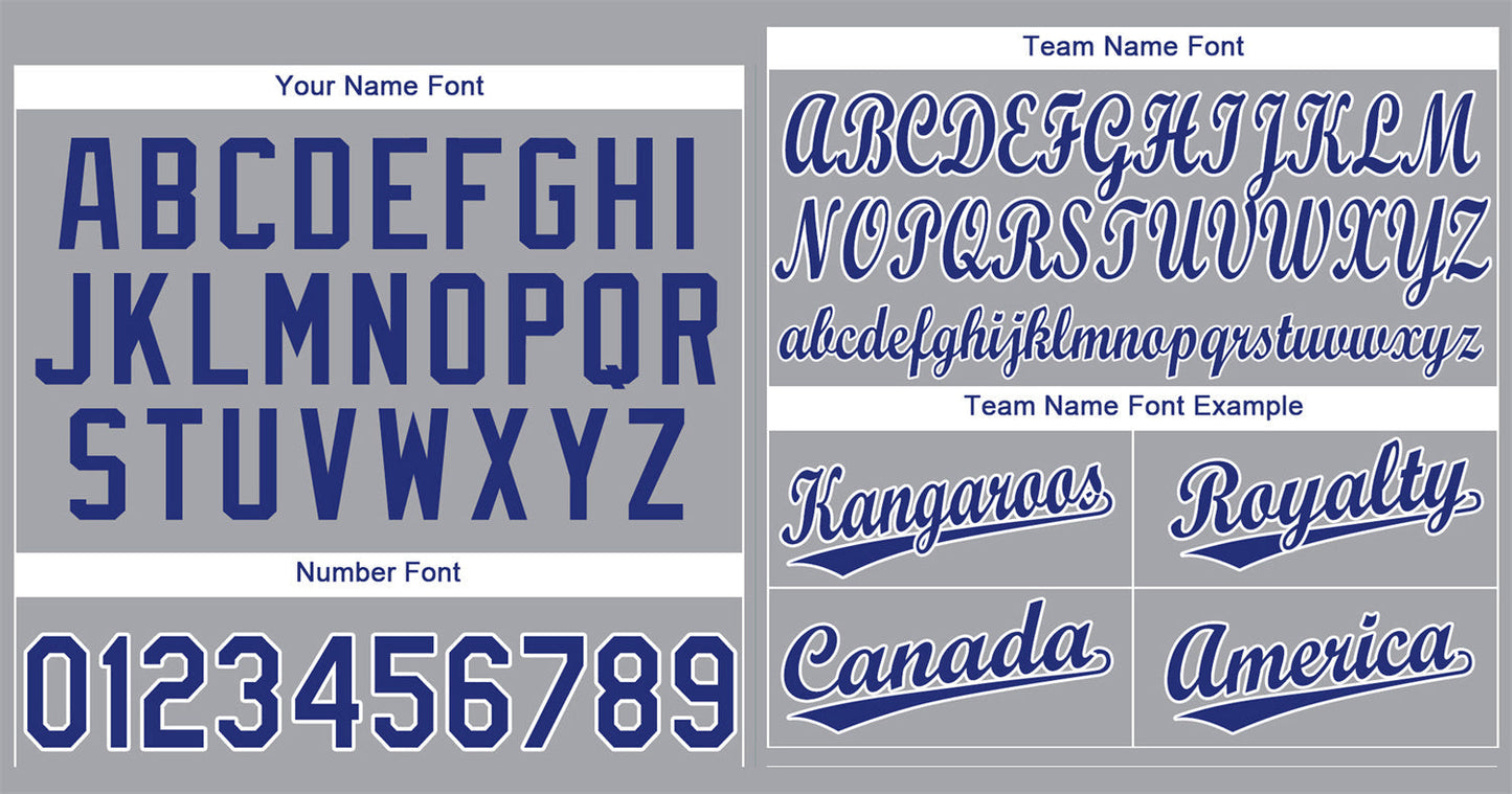 Custom Gray Royal-White Classic Style Authentic Baseball Jersey Limited