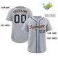 Custom Gray Navy-White Classic Style Authentic Baseball Jersey Limited