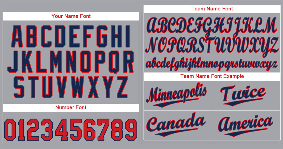 Custom Gray Navy-Red Classic Style Authentic Baseball Jersey Limited