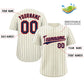 Custom Cream Navy-Red Stripe Fashion Authentic Baseball Jersey Limited