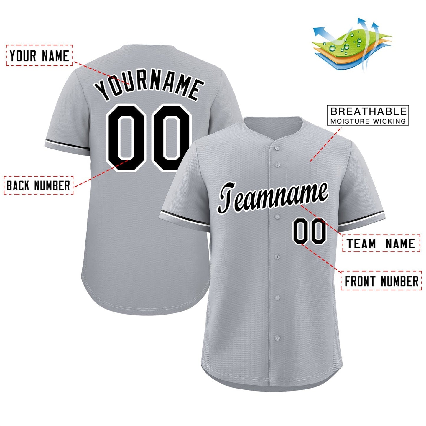 Custom Gray Black-White Classic Style Authentic Baseball Jersey Limited