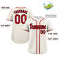 Custom Cream Red-Navy Classic Style Authentic Baseball Jersey Limited
