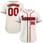 Custom Cream Red-Navy Classic Style Authentic Baseball Jersey