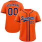 Custom Orange Royal-White Hook Classic Style Authentic Baseball Jersey