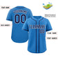 Custom Powder Blue Navy-White Classic Style Authentic Baseball Jersey Limited