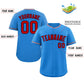 Custom Powder Blue Red-Navy Classic Style Authentic Baseball Jersey Limited