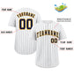 Custom White Navy-Gold Bull Stripe Fashion Authentic Baseball Jersey Limited