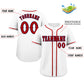 Custom White Red-Navy Classic Style Authentic Baseball Jersey Limited