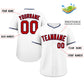 Custom White Red-Navy Classic Style Authentic Baseball Jersey Limited