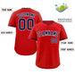 Custom Red Navy-White Classic Style Authentic Baseball Jersey Limited