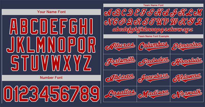 Custom Navy Red-White Classic Style Authentic Baseball Jersey Limited