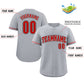 Custom Gray Red-Black Classic Style Authentic Baseball Jersey Limited