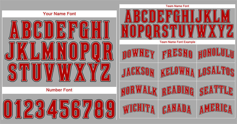 Custom Gray Red-Black Classic Style Authentic Baseball Jersey Limited