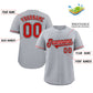 Custom Gray Red-Black Classic Style Authentic Baseball Jersey Limited