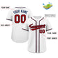 Custom White Red-Navy Classic Style Authentic Baseball Jersey Limited