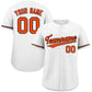 Custom White Orange-Black Classic Style Authentic Baseball Jersey