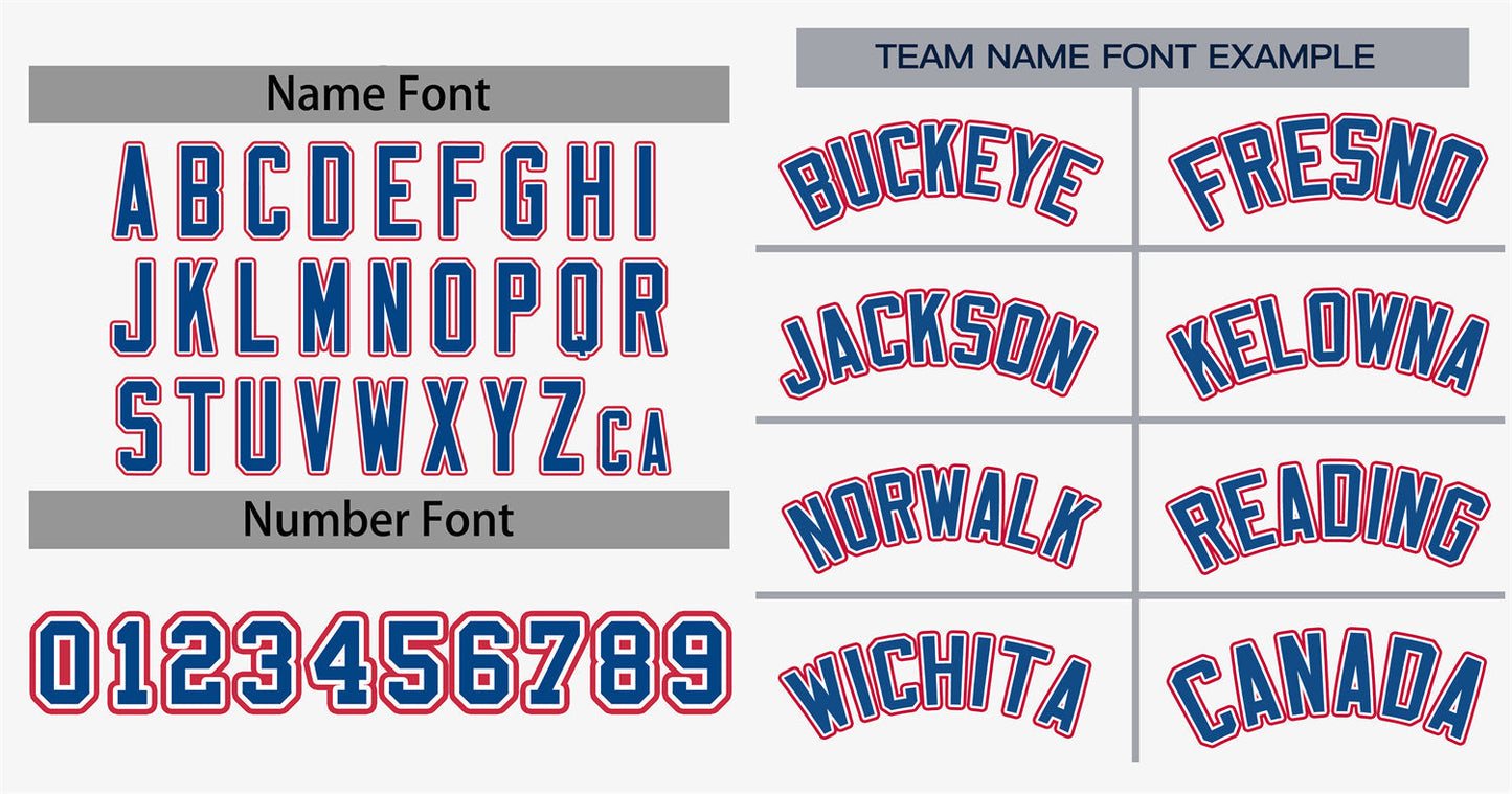 Custom White Royal-Red Classic Style Authentic Baseball Jersey Limited